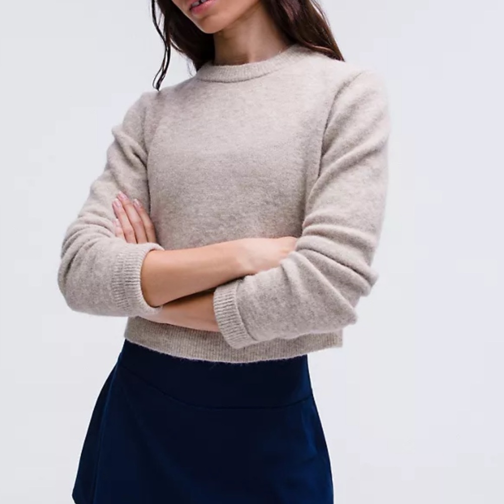 Alpaca wool-blend cropper sweater